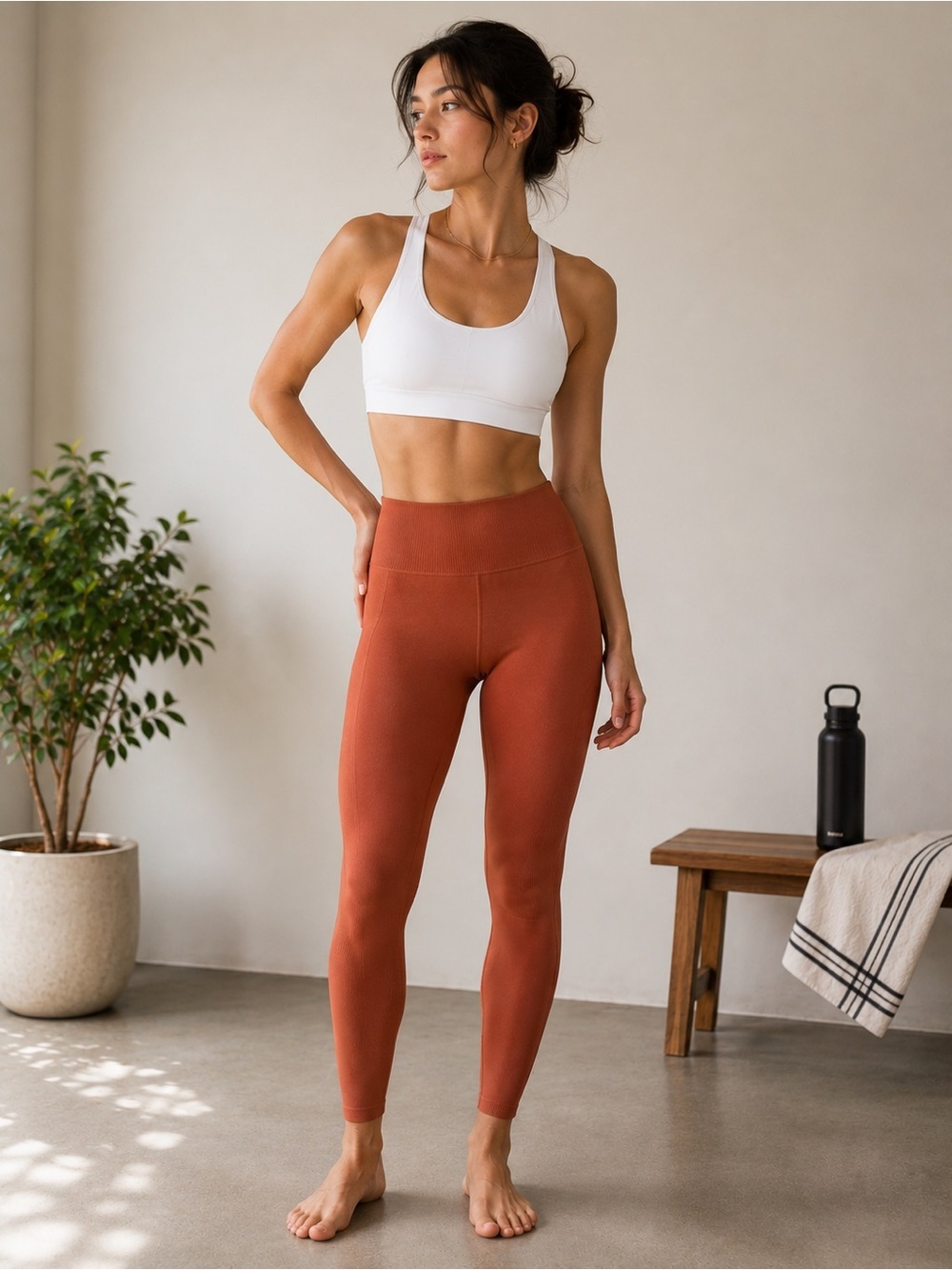 SET Active High-Waist Rust Leggings